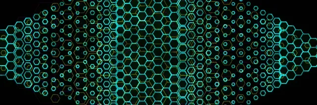 3:1 Triple Wide 60FPS Cyan Hexagon Tunnel Screensaver VJ Animation Neon