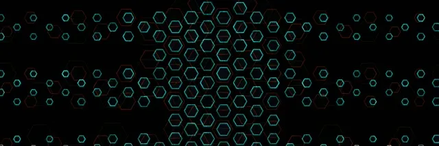 3:1 Triple Wide 60FPS Cyan Hexagon Vortex Screensaver | Motion VJ Animation