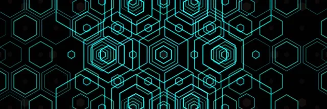 3:1 Triple Wide 60fps Cyan Hexagons Screensaver Live Wallpaper Neon Tunnel