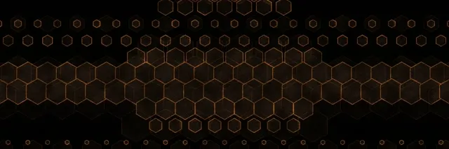 3:1 Triple Wide 60FPS Golden Hexagon Screensaver | VJ Loop Neon Effect