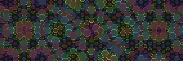 3:1 Triple Wide 60fps Hexagon Screensaver | Neon VJ Animation Live Wallpaper