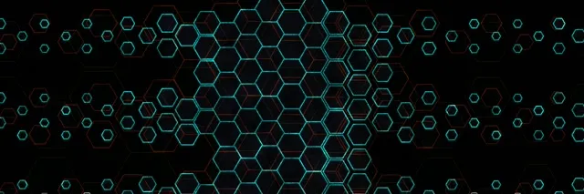 3:1 Triple Wide 60fps screensaver neon tunnel motion background cyan geometry
