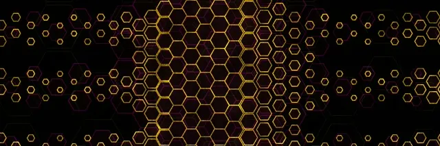 3:1 Triple Wide 60fps Screensaver Neon Tunnel Motion Background Hexagon
