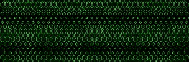 3:1 Triple Wide 60fps Screensaver Neon Tunnel VJ Animation Green Hexagons
