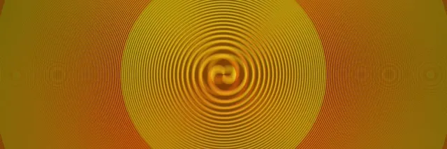 3:1 Triple Wide 60fps Yellow Spiral Vortex Screensaver VJ Loop Background