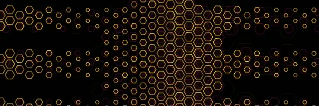 3:1 Triple Wide | Golden Hexagon Vortex 60FPS | Motion VJ Screensaver
