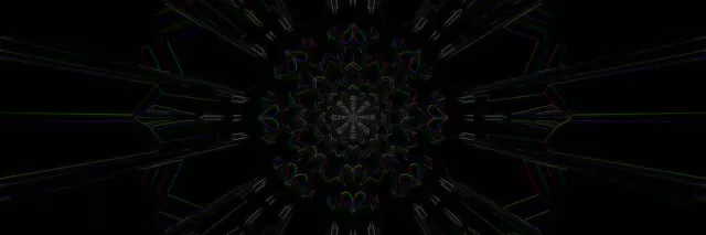 3:1 Triple Wide Neon Tunnel Kaleidoscope VJ Loop 60fps Screensaver