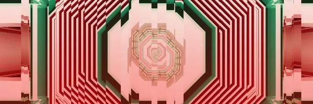 3:1 Triple Wide Neon Tunnel Rotating Octagon 60fps Screensaver VJ Loop