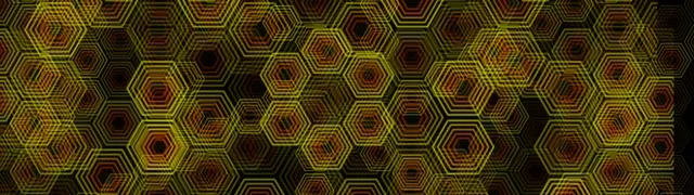 32:9 Super Ultrawide | 60fps Hexagon Screensaver - Red & Yellow