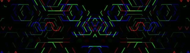 32:9 Super Ultrawide 60fps Neon Hexagon Geometric Broadcast Screensaver