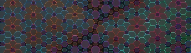 32:9 Super Ultrawide | 60fps Rotating Teal Hexagon VJ Loop Screensaver