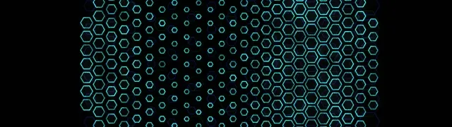 32:9 Super Ultrawide 60fps Screensaver Neon Tunnel VJ Loop Glowing Turquoise Hexagons