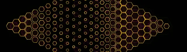 32:9 Super Ultrawide 60fps Screensaver Neon Tunnel VJ Loop Gold Hex