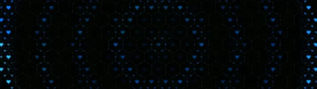 32:9 Super Ultrawide | Blue Hearts 60fps Screensaver VJ Loop