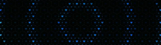 32:9 Super Ultrawide | Blue Hearts Grid 60fps Screensaver Animated VJ Loop