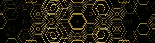 32:9 Super Ultrawide | Gold Hexagon 60fps Screensaver VJ Loop