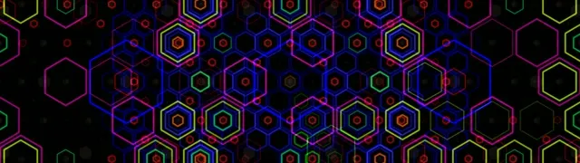 32:9 Super Ultrawide | Neon Hexagon 60fps Screensaver Motion Loop