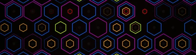32:9 Super Ultrawide | Neon Hexagon 60fps Screensaver VJ Loop