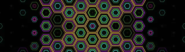 32:9 Super Ultrawide | Neon hexagon pattern 60fps screensaver VJ loop