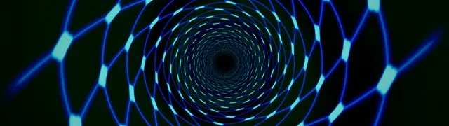 32:9 Super Ultrawide | Neon Spiral 60fps Screensaver VJ Loop Glowing Network Tunnel