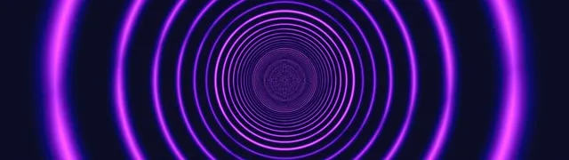 32:9 Super Ultrawide | Neon Tunnel 60fps VJ Loop - Glowing Circles Screensaver