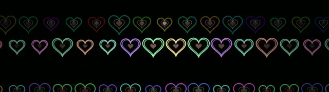 32:9 Super Ultrawide | Rainbow Heart Neon 60fps VJ Loop Screensaver