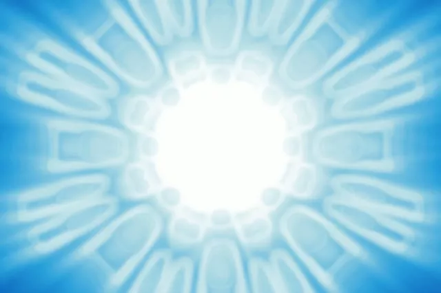 3:2 Photo 60fps Screensaver Neon Tunnel Glowing Geometric Hand Array Visuals Loop