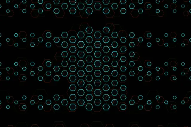 3:2 Surface 60FPS Cyan Neon Hexagon Screensaver | VJ Animation Loop