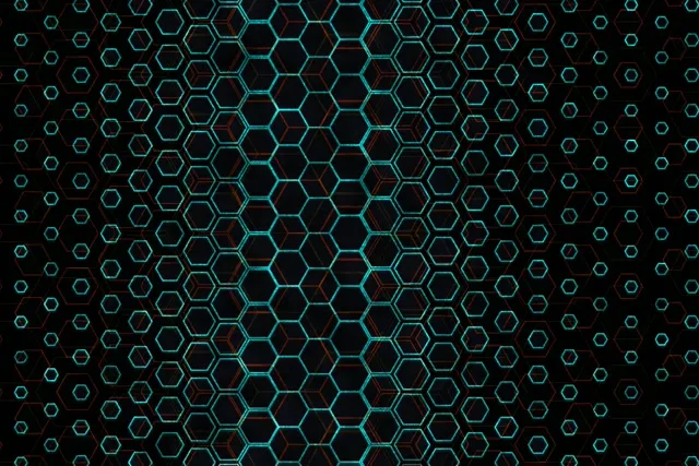 3:2 Surface 60FPS Glowing Hexagon Pattern Screensaver | Cyan VJ Loop Animation