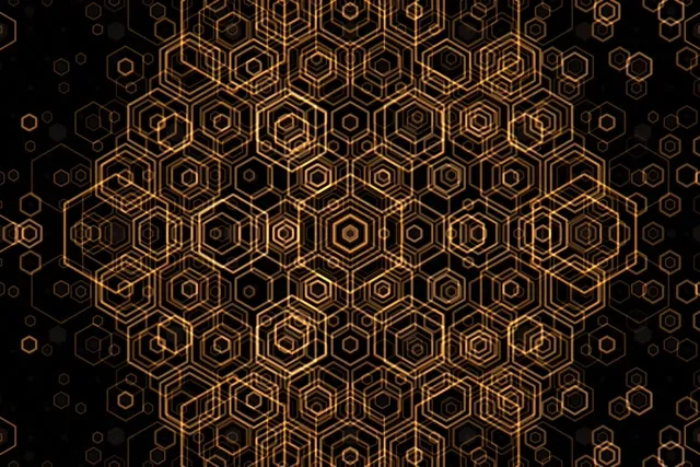 3:2 Surface 60fps Golden Hexagon Screensaver VJ Loop Geometric