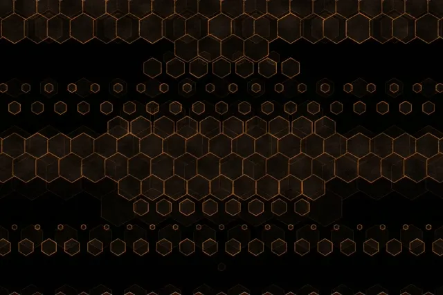3:2 Surface 60FPS Hexagon Vortex Screensaver | Gold Geometric VJ Animation