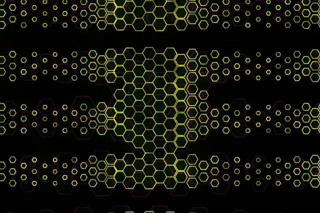 3:2 Surface 60fps Hexagon Vortex Screensaver - Motion VJ Loop Yellow
