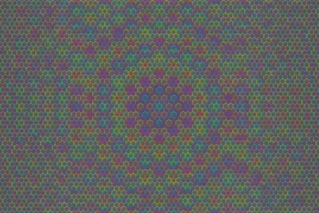 3:2 Surface | 60fps Morphing Emerald Amber Hexagon Motion Loop