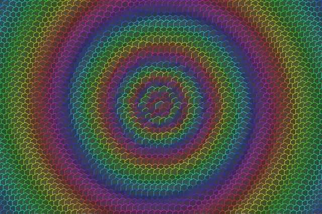 3:2 Surface 60fps Neon Hexagon Kaleidoscope Screensaver | VJ Loop