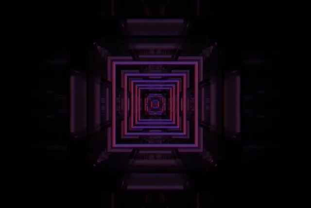 3:2 Surface 60fps Neon Tunnel Pulsating Square Vortex VJ Loop Screensaver