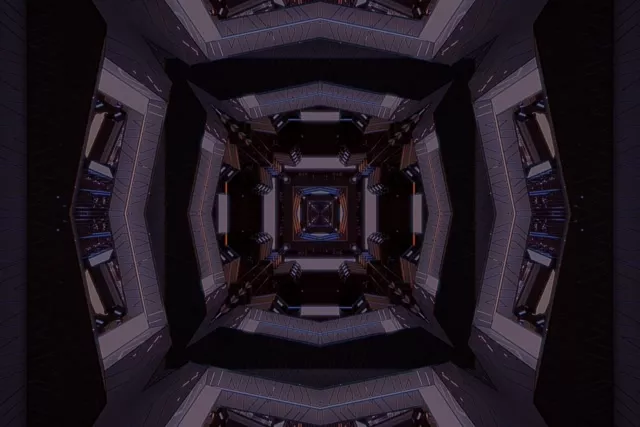 3:2 Surface 60fps Neon Tunnel Spiraling Square Vortex VJ Loop Screensaver