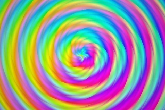 3:2 Surface 60FPS Rainbow Spiral Screensaver | VJ Loop Motion Background