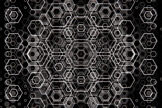 3:2 Surface 60fps Screensaver | Hexagon Vortex Background for Edits Neon White