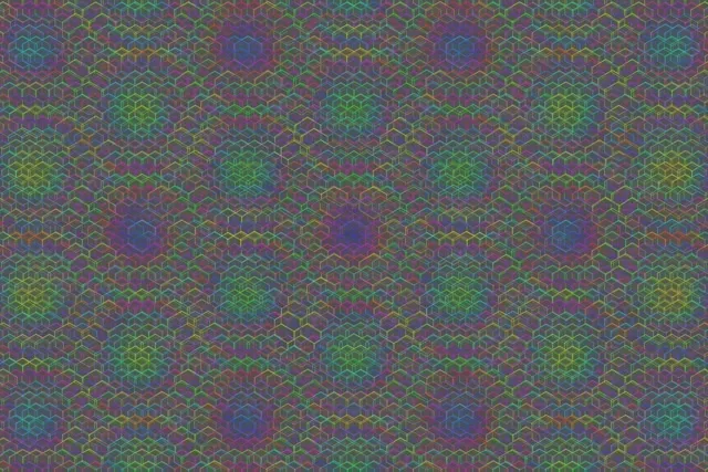 3:2 Surface 60fps Screensaver | Kaleidoscope Gold Hexagon VJ Loop