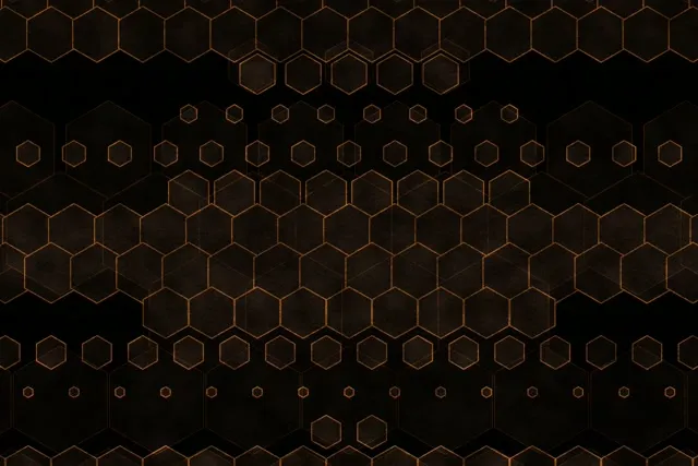 3:2 Surface 60fps Screensaver Neon Tunnel VJ Animation Gold Hexagon Glow