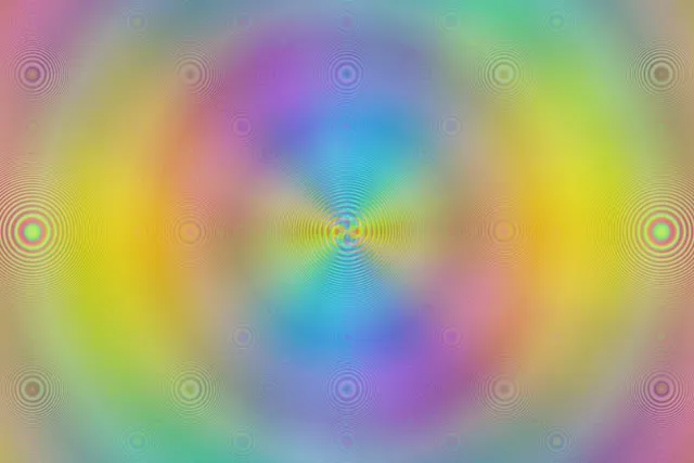 3:2 Surface 60FPS Vortex VJ Loop - Rainbow Radial Burst Background for Edits
