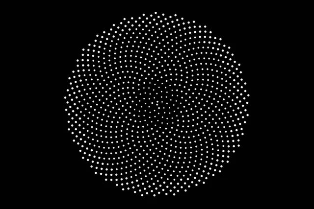 3:2 Surface | 60fps White Dot Spiral Screensaver Motion Background