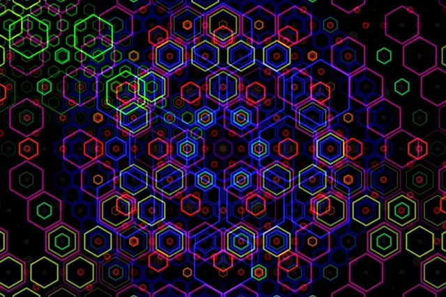 3:2 Surface Hexagon Spiral 60fps Screensaver VJ Loop Colorful Hypnotic