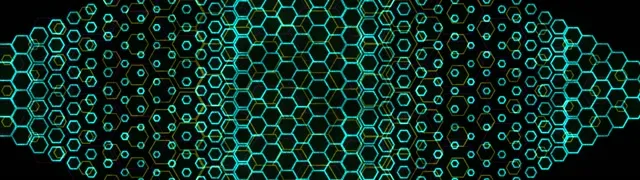 32:9 Super Ultrawide 60FPS Hexagon Tunnel Screensaver Motion Background Cyan