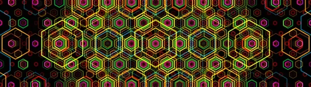 32:9 Super Ultrawide 60fps Neon Hexagons Screensaver VJ Loop Tunnel