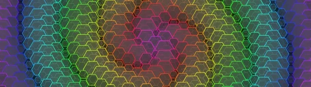 32:9 Super Ultrawide | 60FPS Rainbow Hexagon Pulsing VJ Loop Screensaver