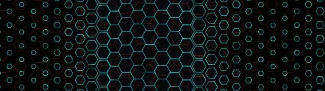 32:9 Super Ultrawide 60fps Screensaver Neon Tunnel VJ Loop Cyan Hexagons