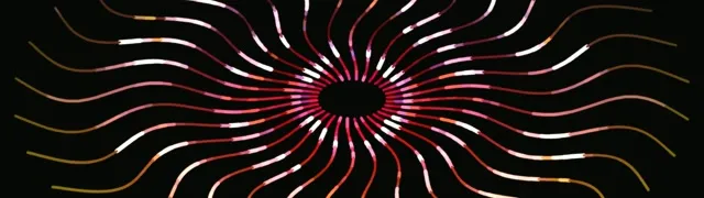 32:9 Super Ultrawide 60fps Screensaver Neon Tunnel VJ Loop Gold Red