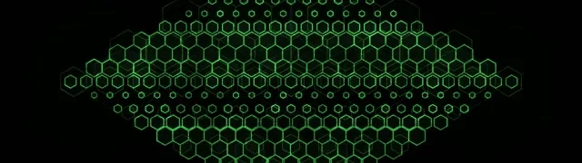 32:9 Super Ultrawide 60fps Screensaver Neon Tunnel VJ Loop Green Hexagon Pattern