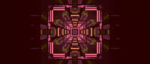 32:9 Ultrawide | 60fps Neon Alagút Képernyővédő - Pulzáló Rózsaszín Gyémánt Örvény VJLoops